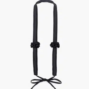 Wąski jedwabny wałek do włosów Almania + scrunchies – Czarny
