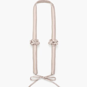 Wąski jedwabny wałek do włosów Almania + scrunchies – Rose Gold