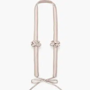 Wąski jedwabny wałek do włosów Almania + scrunchies – Rose Gold